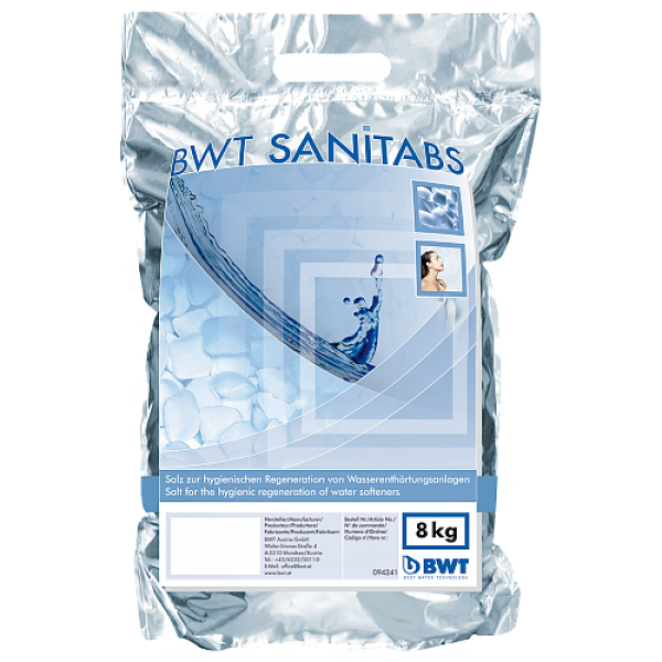 Сіль для регенерації та дезінфекції Sanitabs, 8 кг BWT