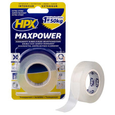 Лента двухстороняя MAXPOWER 19мм х 2м, прозрачная (блистер)